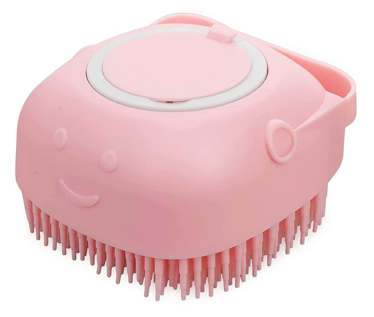 Pet Bath Massage Brush Puppy Dog Cat Grooming Cleaning Soft (Pink) | Grooming Cleaning Soft (Pink)