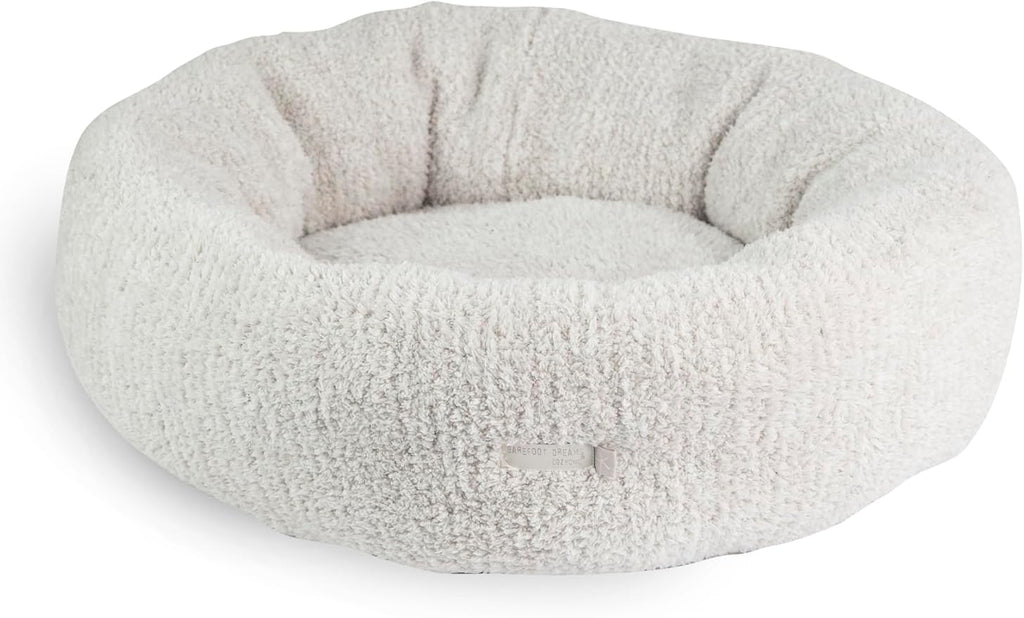 Barefoot Dreams CozyChic Round Pet Bed, Dog Accessories, Pearl/Silver-Medium