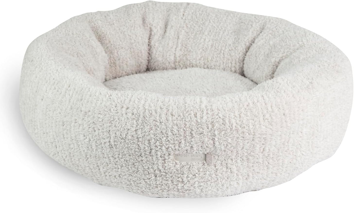 Barefoot Dreams CozyChic Round Pet Bed, Dog Accessories, Pearl/Silver-Medium