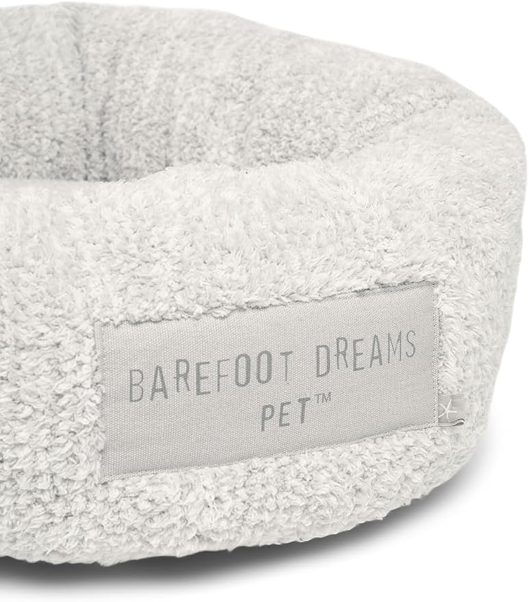 Barefoot Dreams CozyChic Round Pet Bed, Dog Accessories, Pearl/Silver-Medium