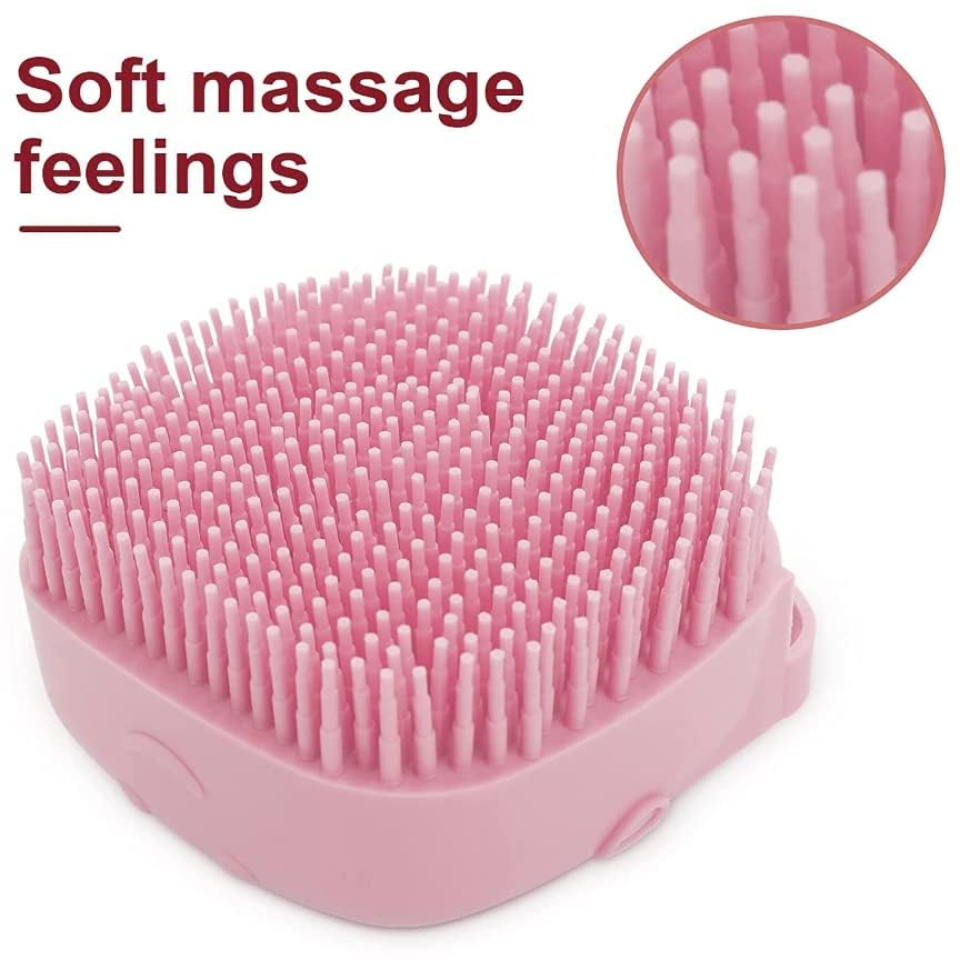 Pet Bath Massage Brush Puppy Dog Cat Grooming Cleaning Soft (Pink) | Grooming Cleaning Soft (Pink)